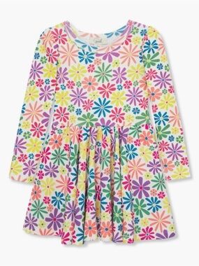 Peek girls' long-sleeve dress in multicolor floral